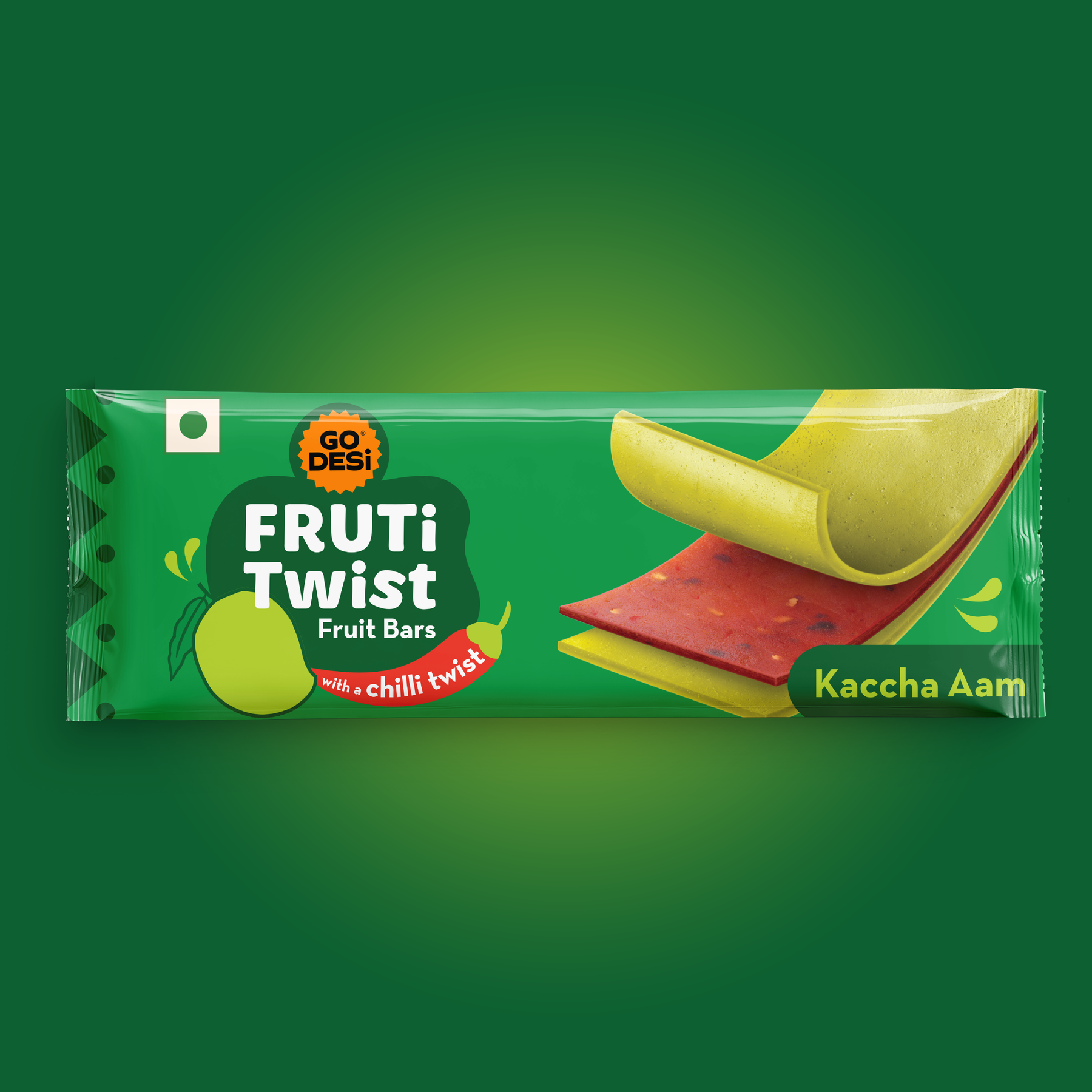 FRUTi Twist - Kaccha Aam | Fruit Bars | No preservatives | Mango Fruit Jelly | Aam Papad - 10 Pcs