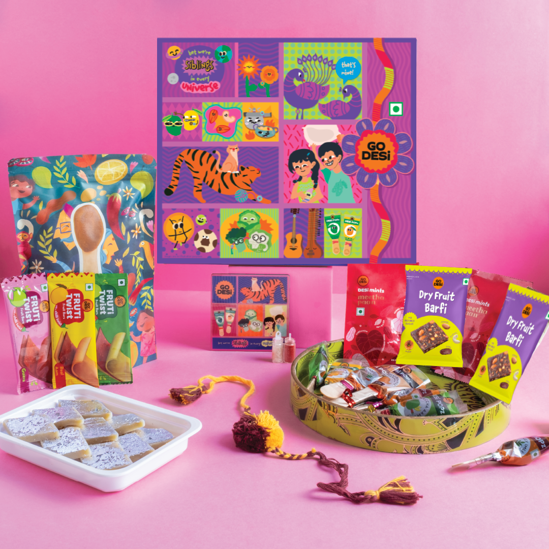 Premium Gift Hamper with Seed Rakhi and Roli Chawal Set