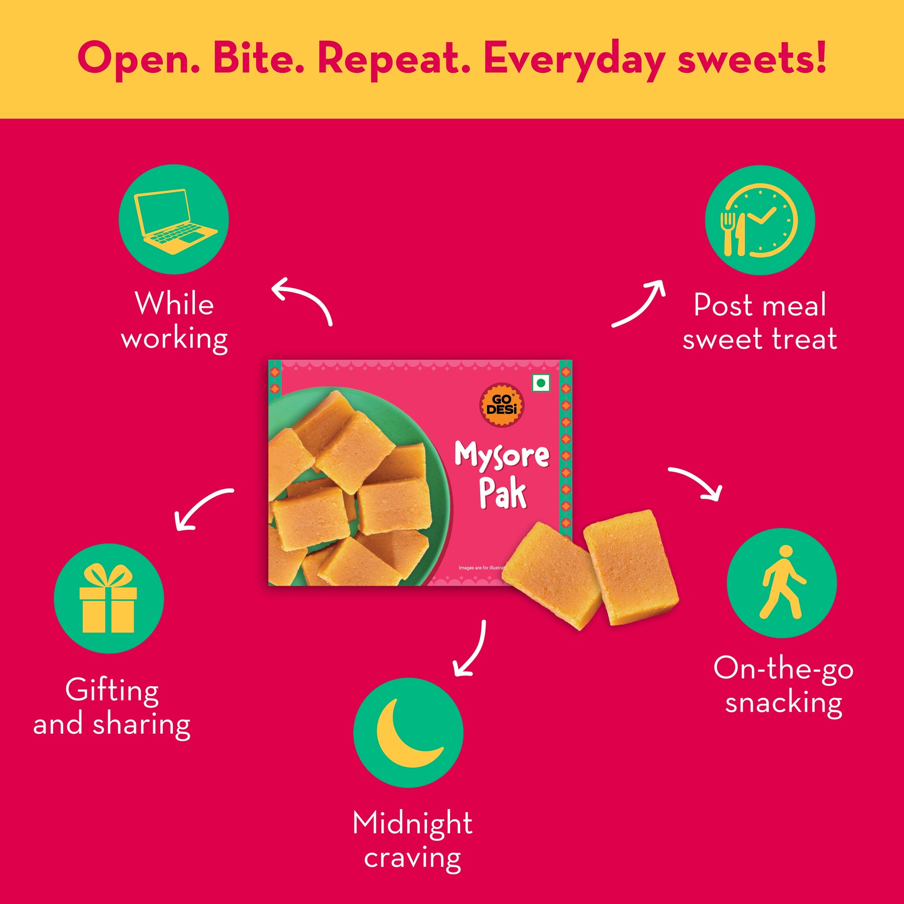 Mysore Pak - Made with Ghee | Classic Indian Mithai | DESi Sweets - 200g