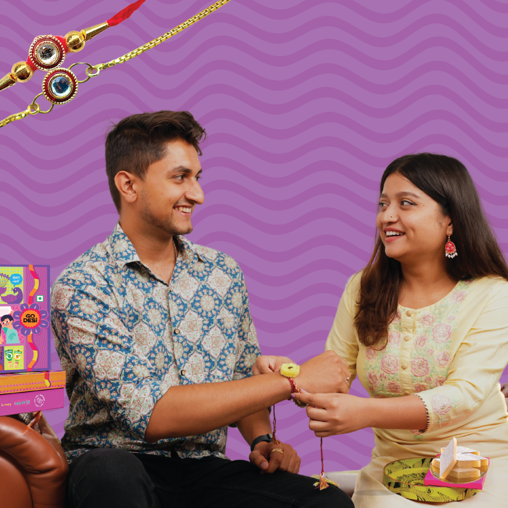 Premium Gift Hamper with Brother and Bhabhi Combo and Roli Chawal Set