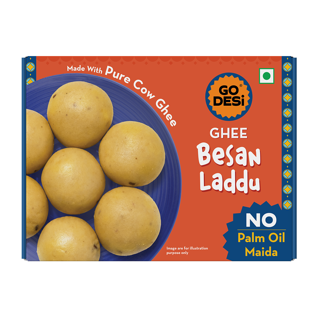 GO DESi Ghee Besan Laddu | Made with Pure Cow Ghee | No Palm Oil | No Maida | Sweets
