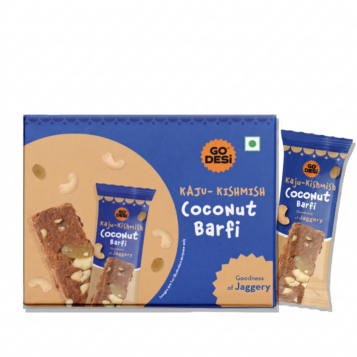 Kaju Kishmish Coconut Burfi | With Goodness of Jaggery