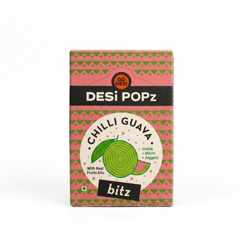 DESi Popz Bitz Chilli Guava | Made with Jaggery | Pack of 50