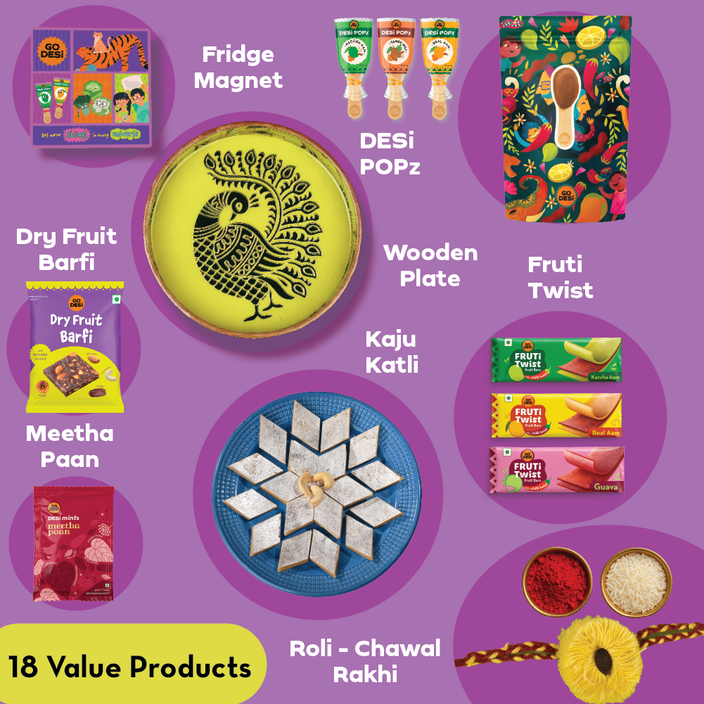 Premium Gift Hamper with Seed Rakhi and Roli Chawal Set