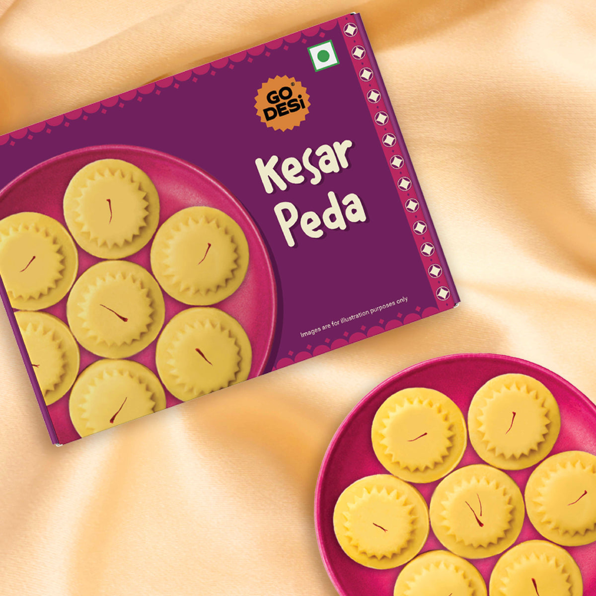 Kesar Peda | Made with 64% Khoa