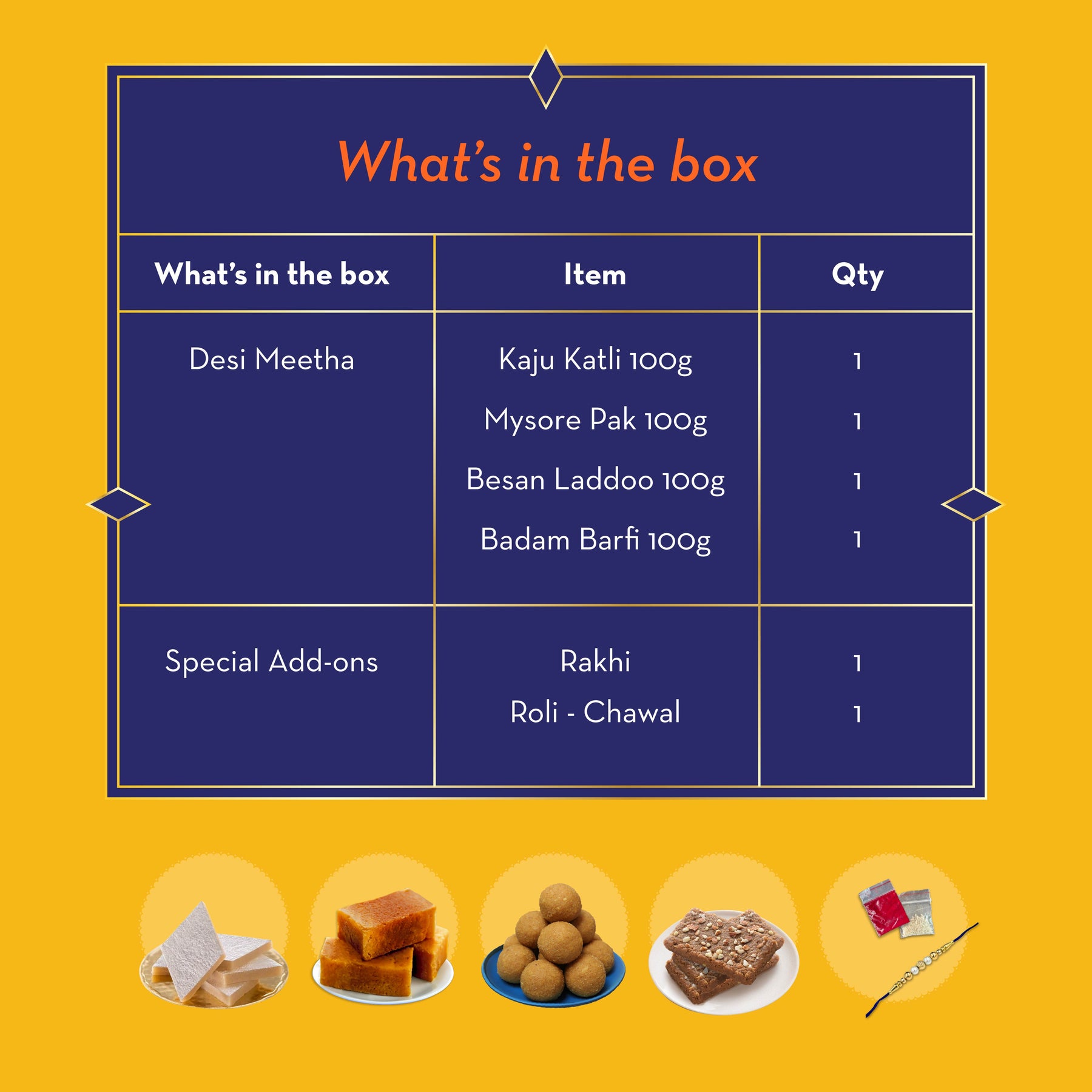 Assorted Meetha Gift Hamper with Rakhi & Roli Chawal Set