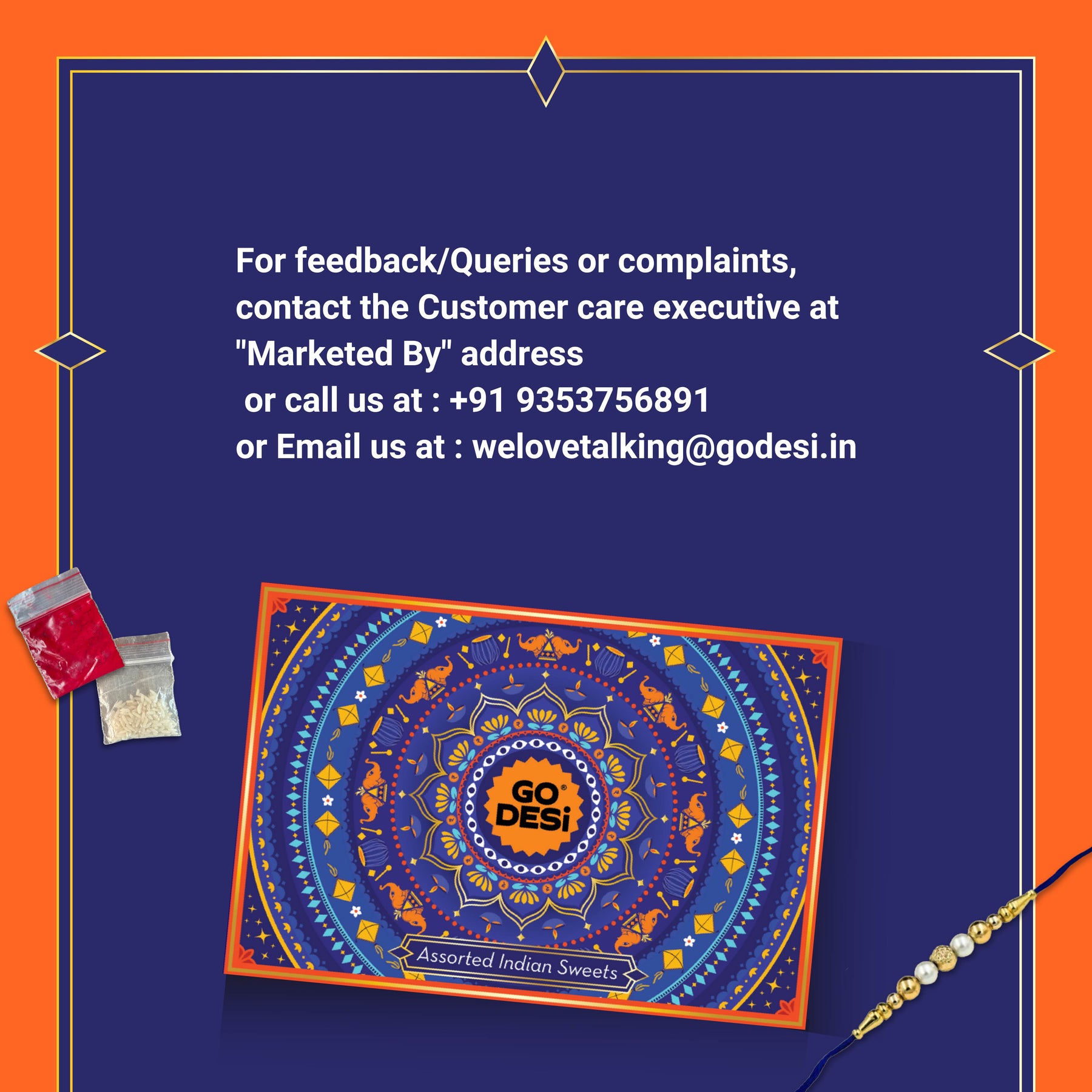 Assorted Meetha Gift Hamper with Rakhi & Roli Chawal Set