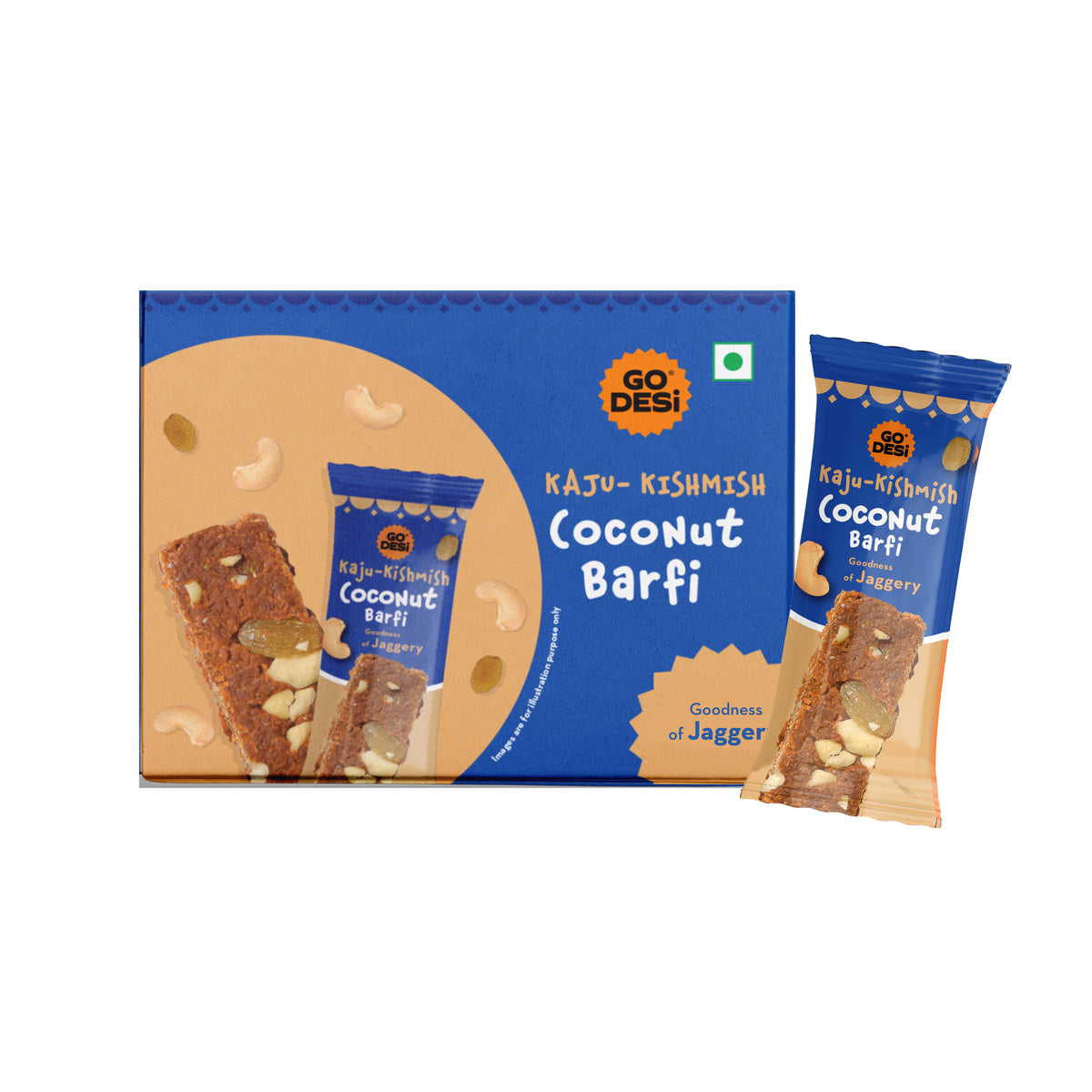 Kaju Kishmish Coconut Burfi | With Goodness of Jaggery