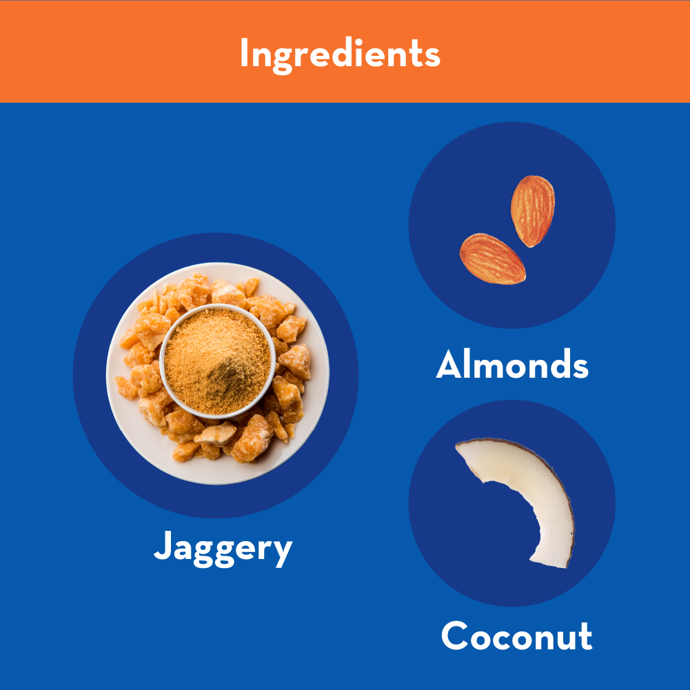 GO DESi - Badam Coconut Barfi | Dry Fruits Sweet | Almond Nuts Bar | Indian Mithai | Sweets Gift Pack | No Added Sugar | Pack of 8 | 12 grams each