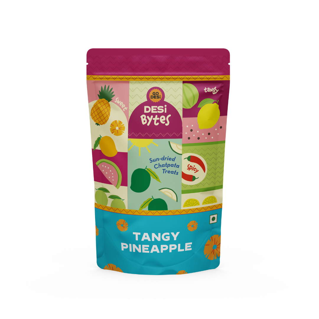 Tangy Pineapple Bytes | Sun-dried Pineapple Snack | 100% Natural | 150gms