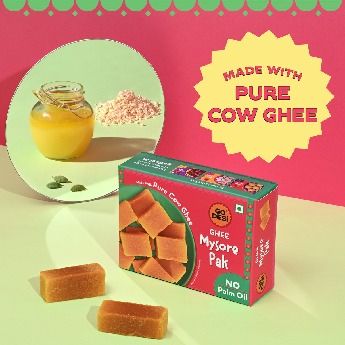 Ghee Mysore Pak | No Palm Oil