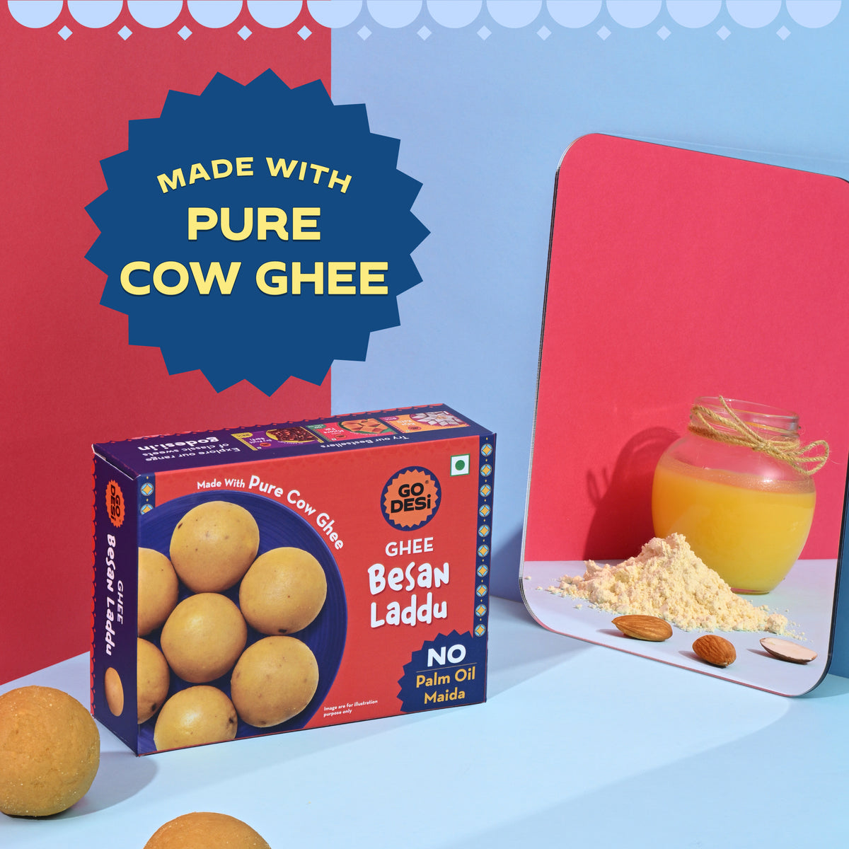 Ghee Besan Laddu | No Palm Oil or Maida