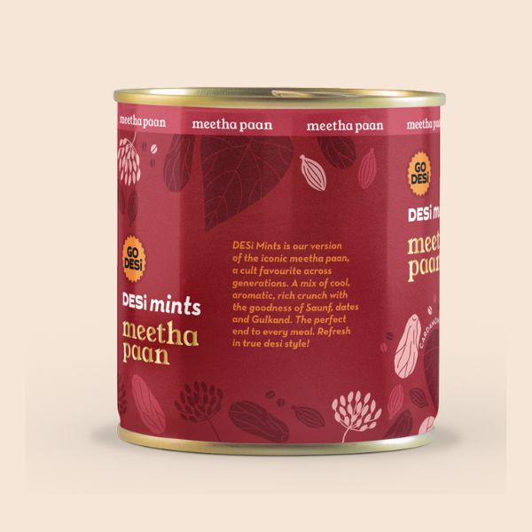 Meetha Paan Mints | 100% natural - Betel leaves, Sweet dates, Saunf & Elaichi | 2 units x 90gms