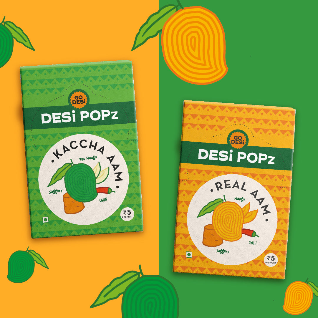 Popz Aam Combo (Real Aam + Kaacha Aam)|  100% Natural - Aam, Spices & Jaggery | Hand-made | 50 PCS -400 gms