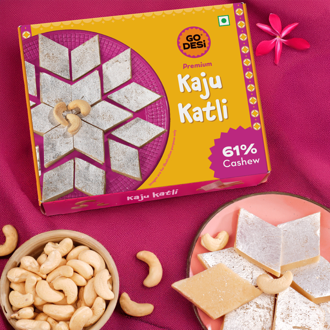 Premium Kaju Katli | 61% Cashews- Desi Meetha | Classic Sweets | Rich Indian Mithai - 180g