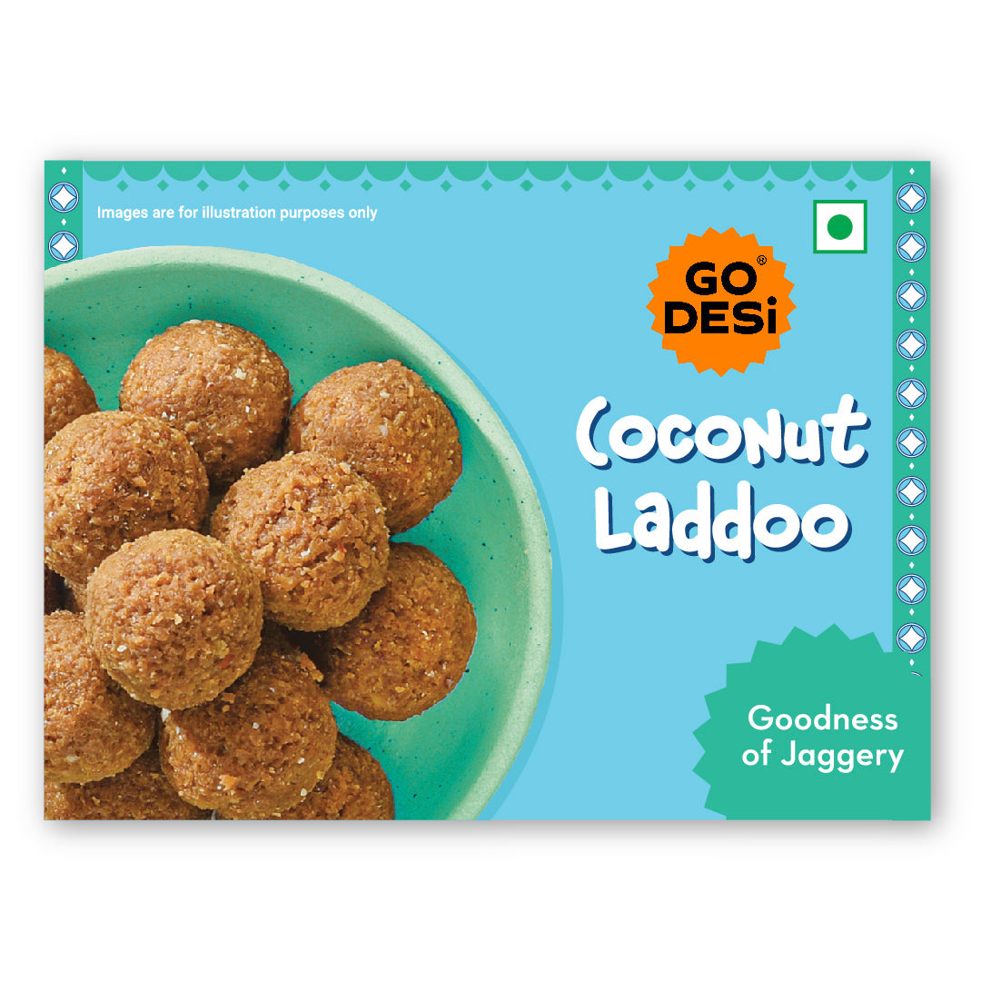 GO DESi Jaggery Coconut Laddu | With Goodness of Jaggery | No Artificial Flavours | Sweets | Laddoo