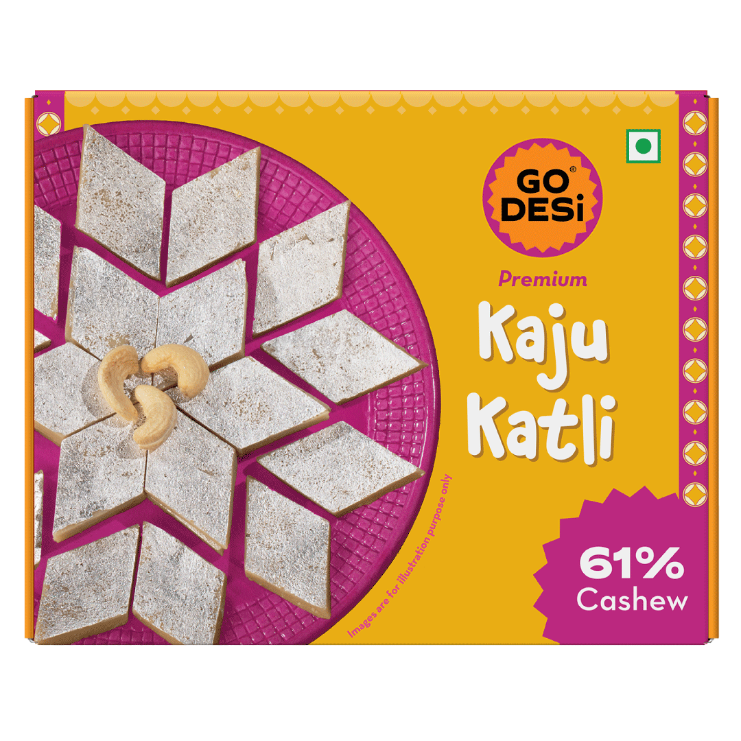 Premium Kaju Katli | 61% Cashews- Desi Meetha | Classic Sweets | Rich Indian Mithai - 180g