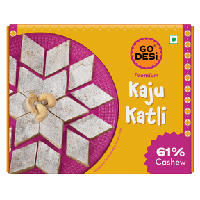 Premium Kaju Katli | 61% Cashews- Desi Meetha | Classic Sweets | Rich Indian Mithai - 180g