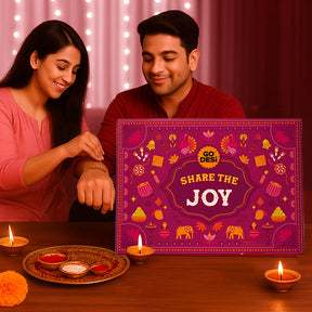 Share the Joy - Rakhi Gift Hamper with two Rakhi & Roli Chawal Set