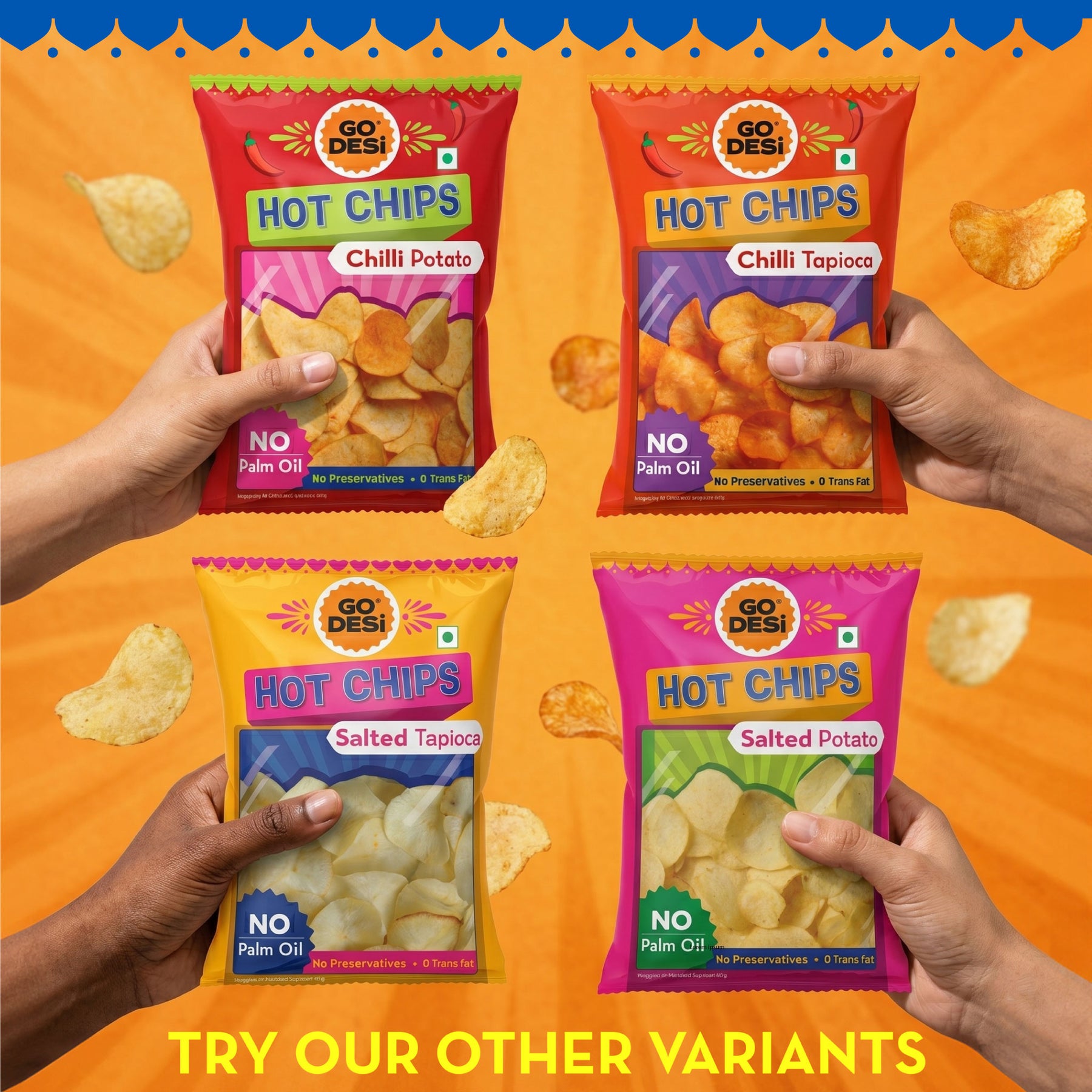 Hot Chips - Chilli Potato | No Palm Oil