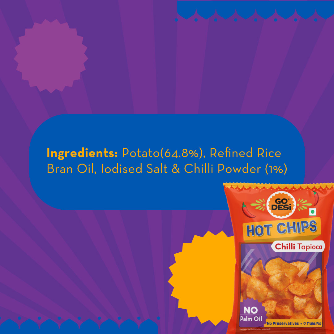 Hot Chips - Chilli Tapioca | No Palm Oil