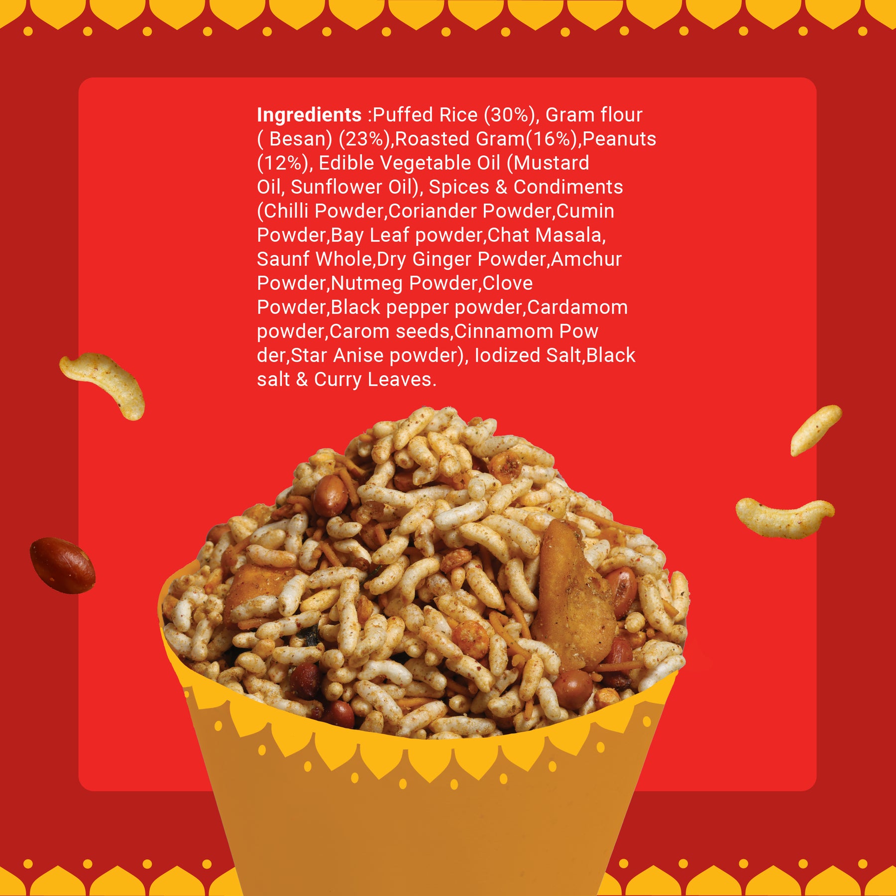 GO DESi - Kolkata Jhal Muri |  Pack of 3 | Jhalmuri | No Palm Oil | Indian Snacks | Street Food | 100 gms