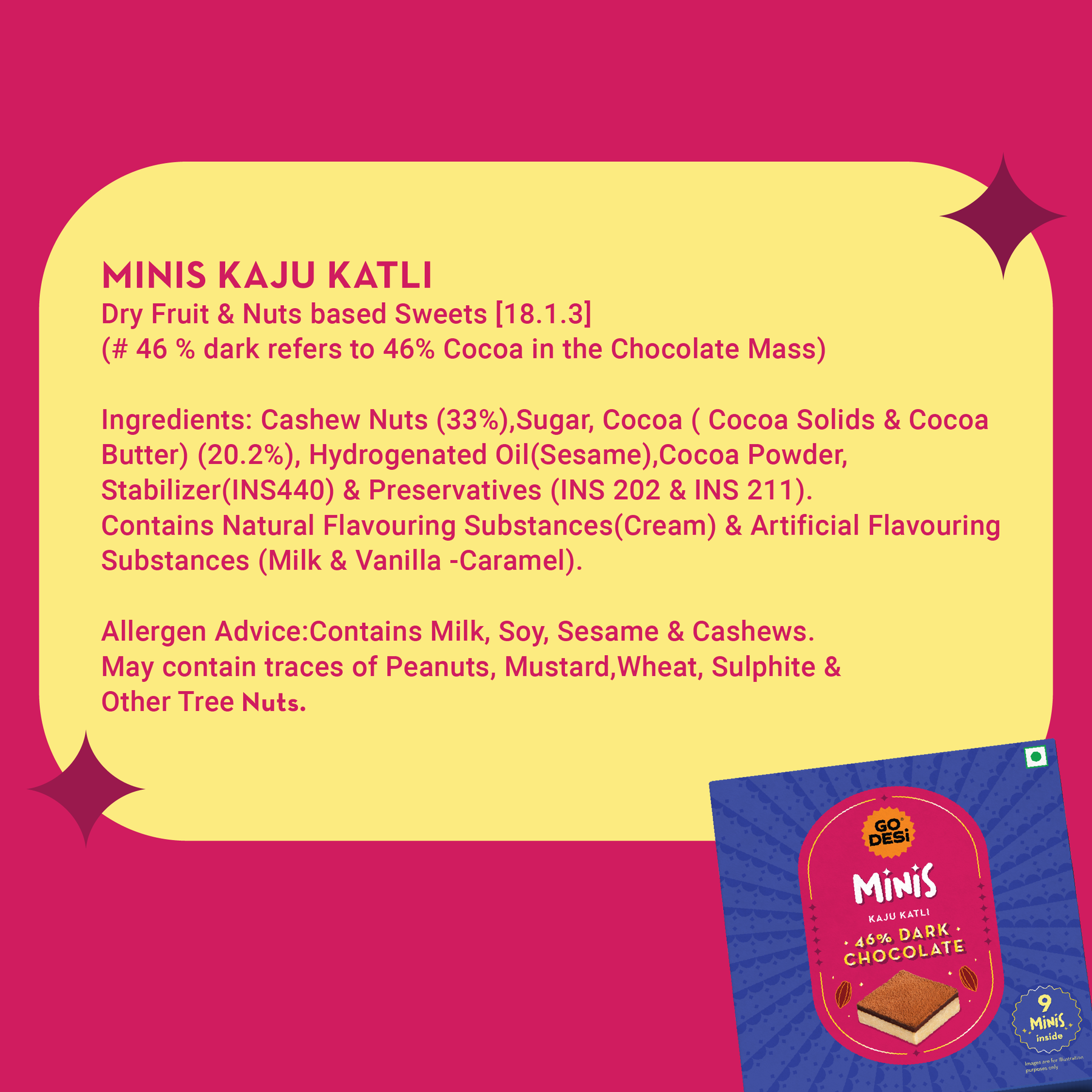 GO DESi Minis: 46% Dark Choco Kaju Katli