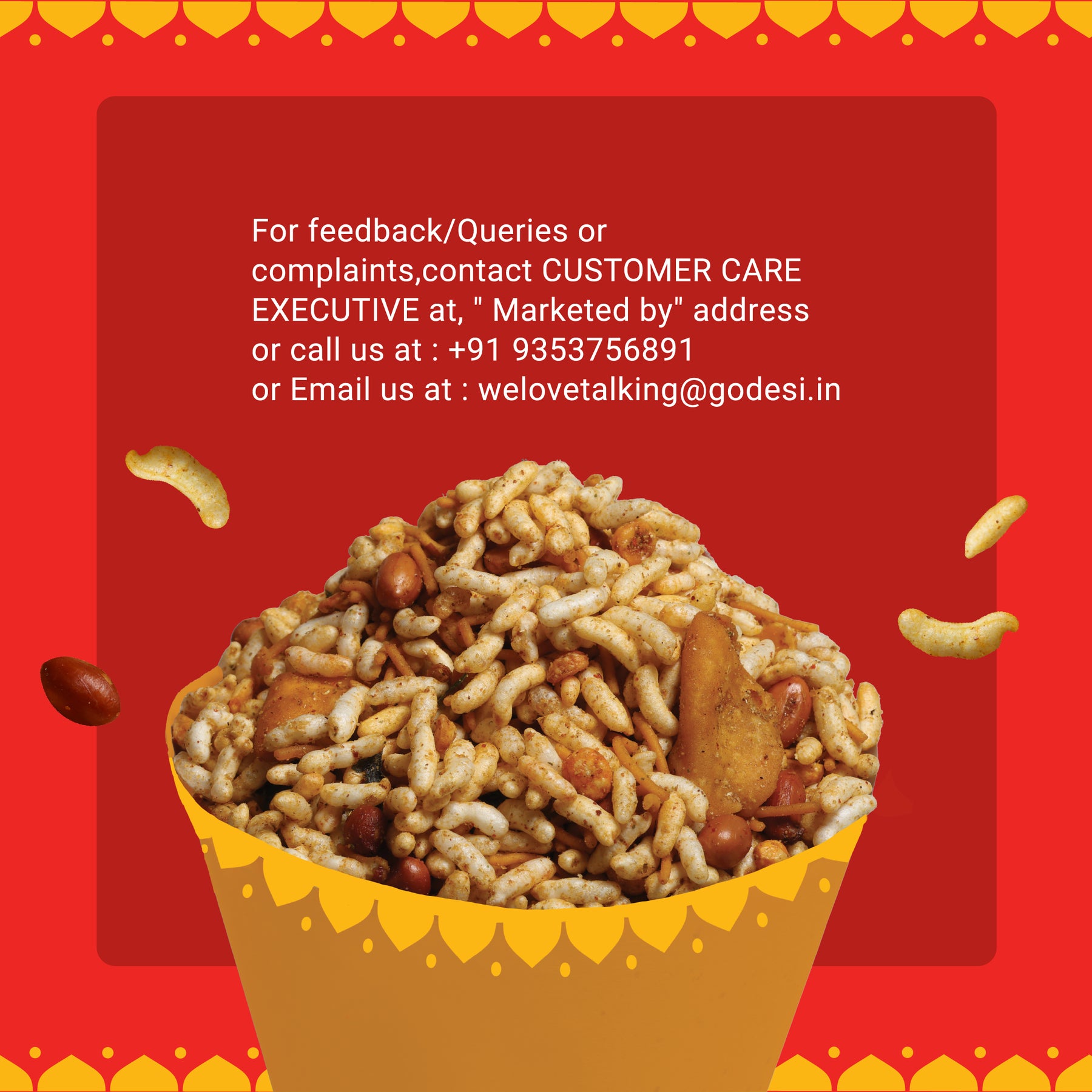 GO DESi - Kolkata Jhal Muri |  Pack of 3 | Jhalmuri | No Palm Oil | Indian Snacks | Street Food | 100 gms