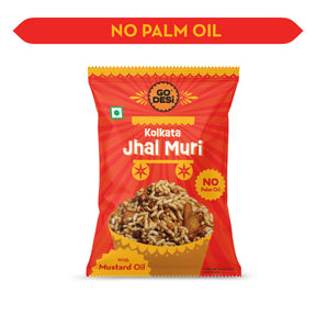 GO DESi - Kolkata Jhal Muri |  Pack of 3 | Jhalmuri | No Palm Oil | Indian Snacks | Street Food | 100 gms