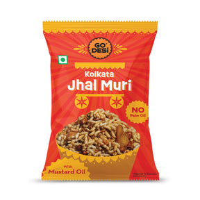 GO DESi - Kolkata Jhal Muri |  Pack of 3 | Jhalmuri | No Palm Oil | Indian Snacks | Street Food | 100 gms