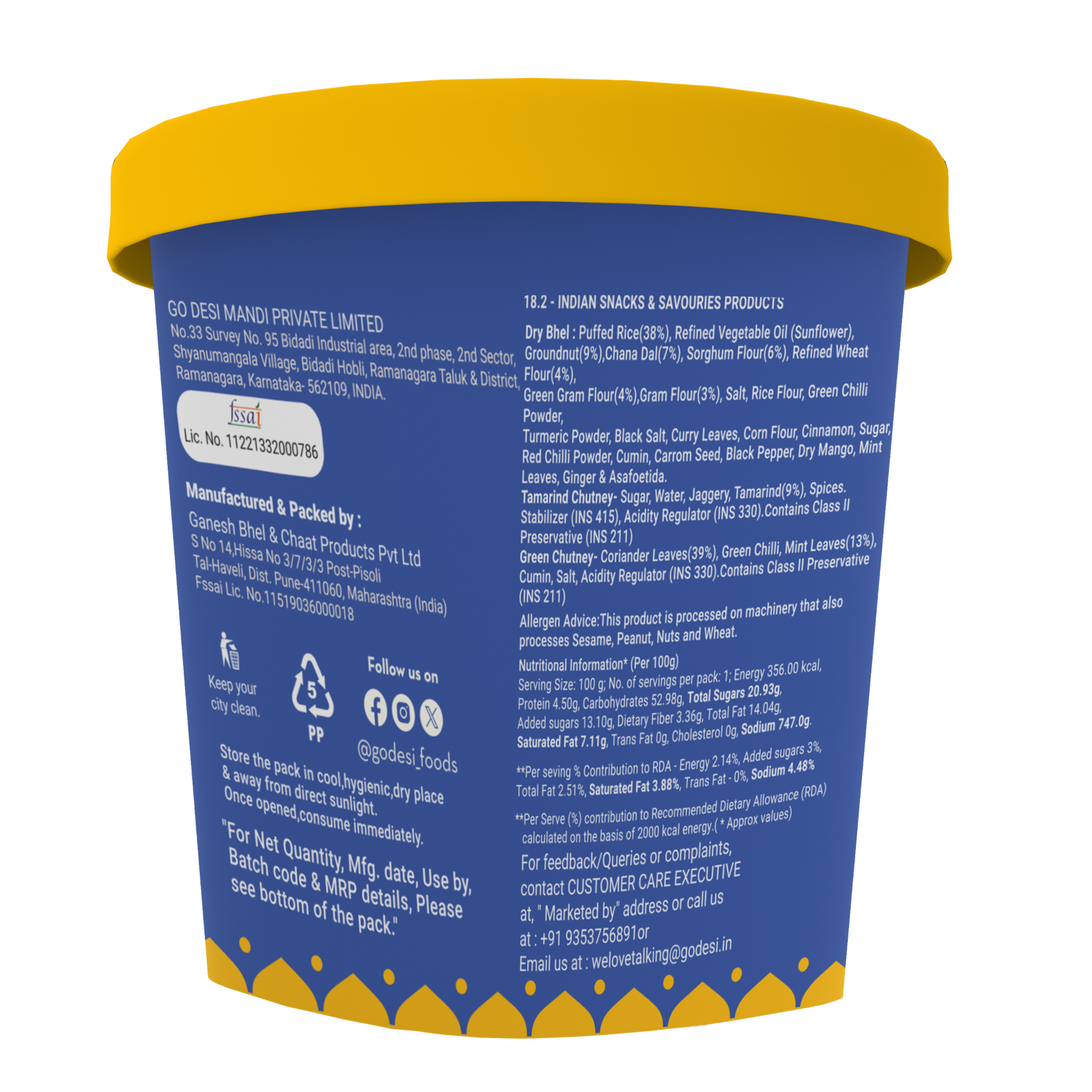 GO DESi - Street Snacks Combo | Kolkata Jhalmuri, Bombay Bhel & Garlic Masala Murmura | Pack of 3 | No Palm Oil | Indian Snacks | Street Food