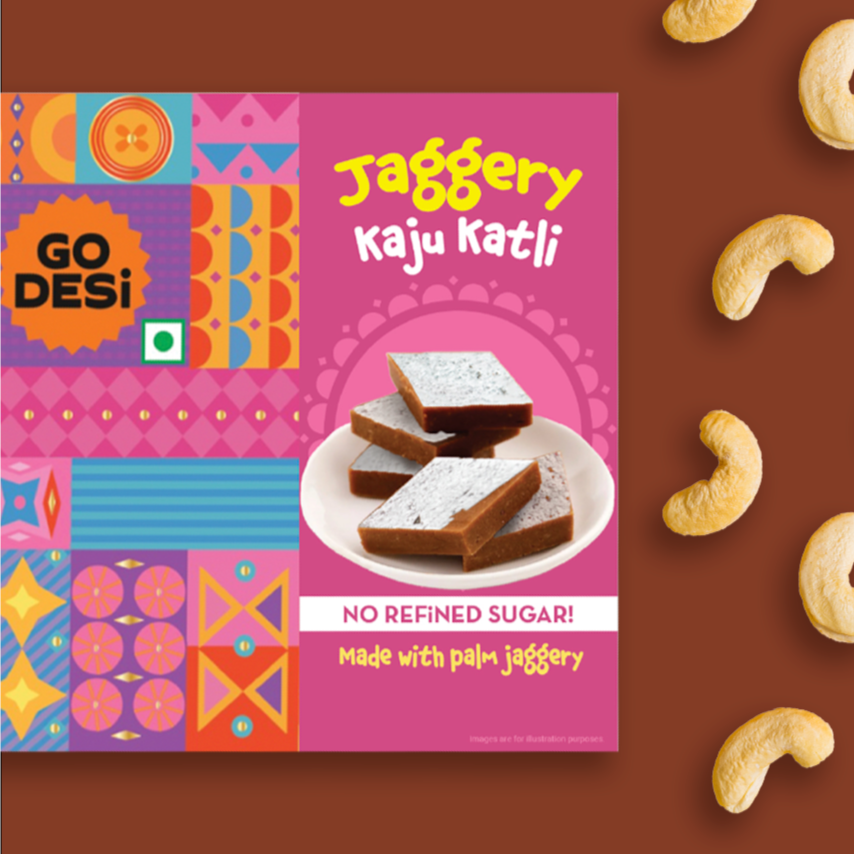 Jaggery Kaju Katli | Desi Meetha | Classic Sweets | Rich Indian Mithai - 200g