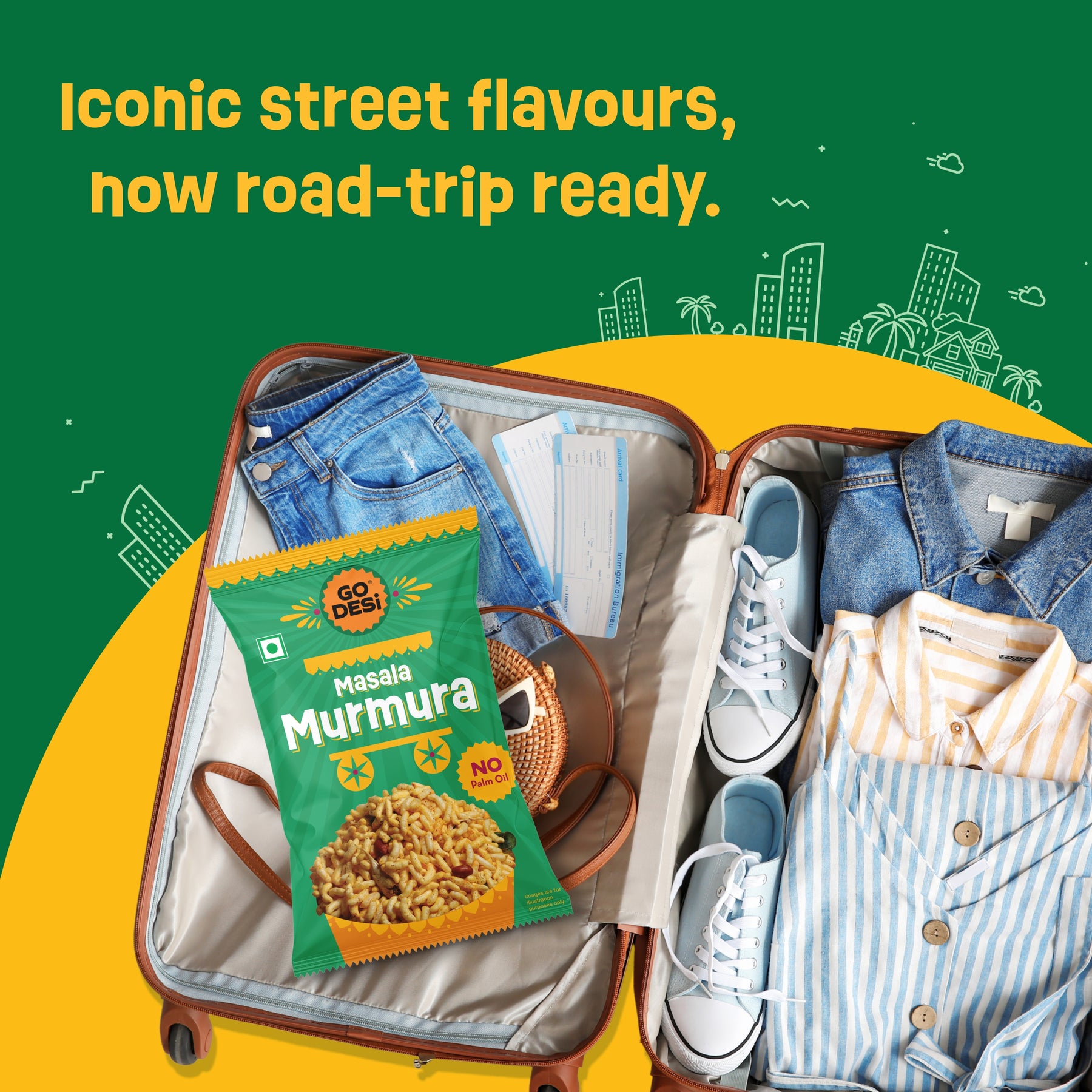 GO DESi - Street Snacks Combo | Kolkata Jhalmuri, Bombay Bhel & Garlic Masala Murmura | Pack of 3 | No Palm Oil | Indian Snacks | Street Food