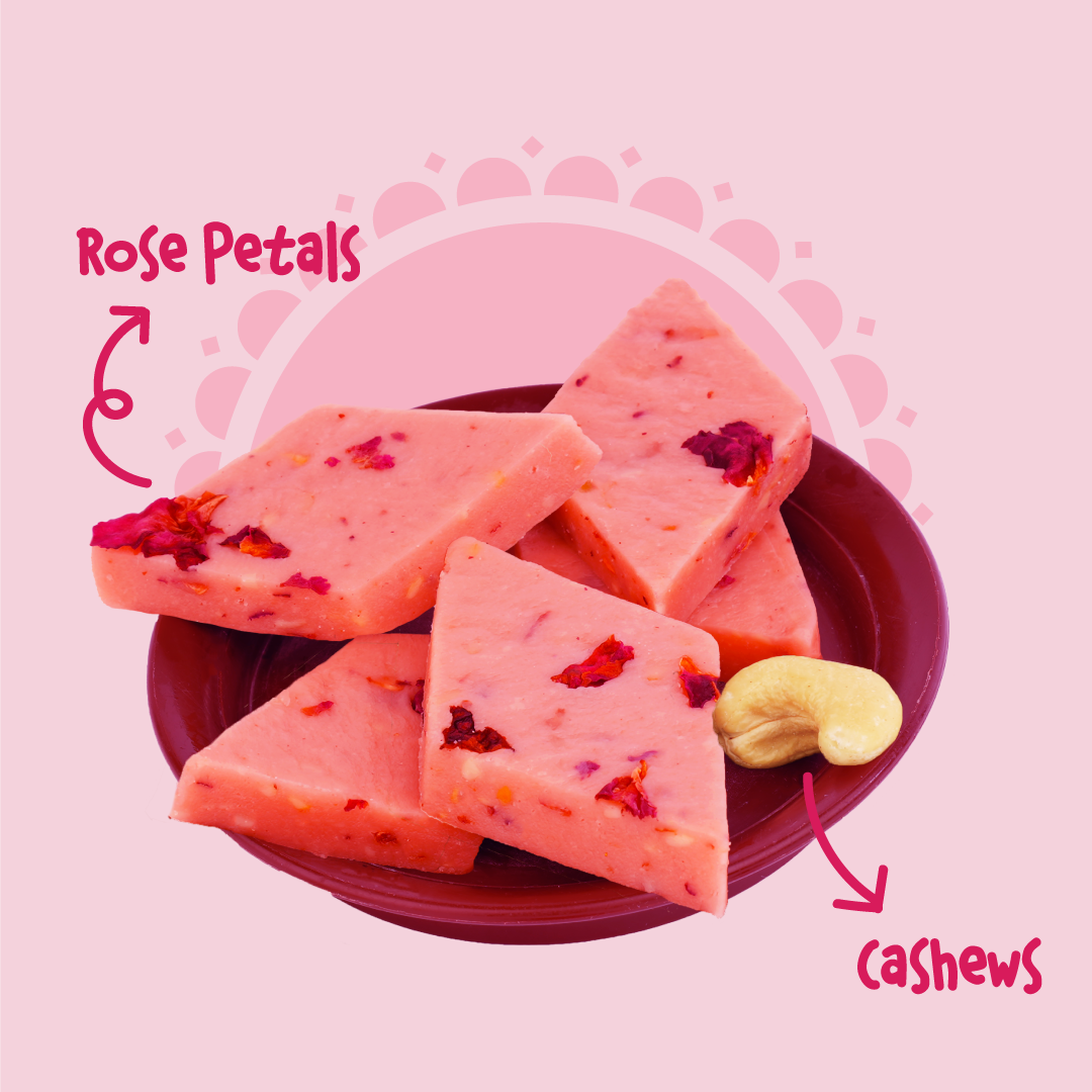 Rose Kaju Katli | Desi Meetha | Classic Sweets | Rich Indian Mithai - 200g