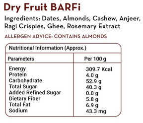 Dry-Fruit Date Bars | No Refined Sugar – 100% Natural | Anjeer, Dates, Badam & Cashews | DESi Meetha – 400 gms