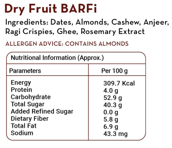 Dry-Fruit Date Bars | No Refined Sugar – 100% Natural | Anjeer, Dates, Badam & Cashews | DESi Meetha – 400 gms