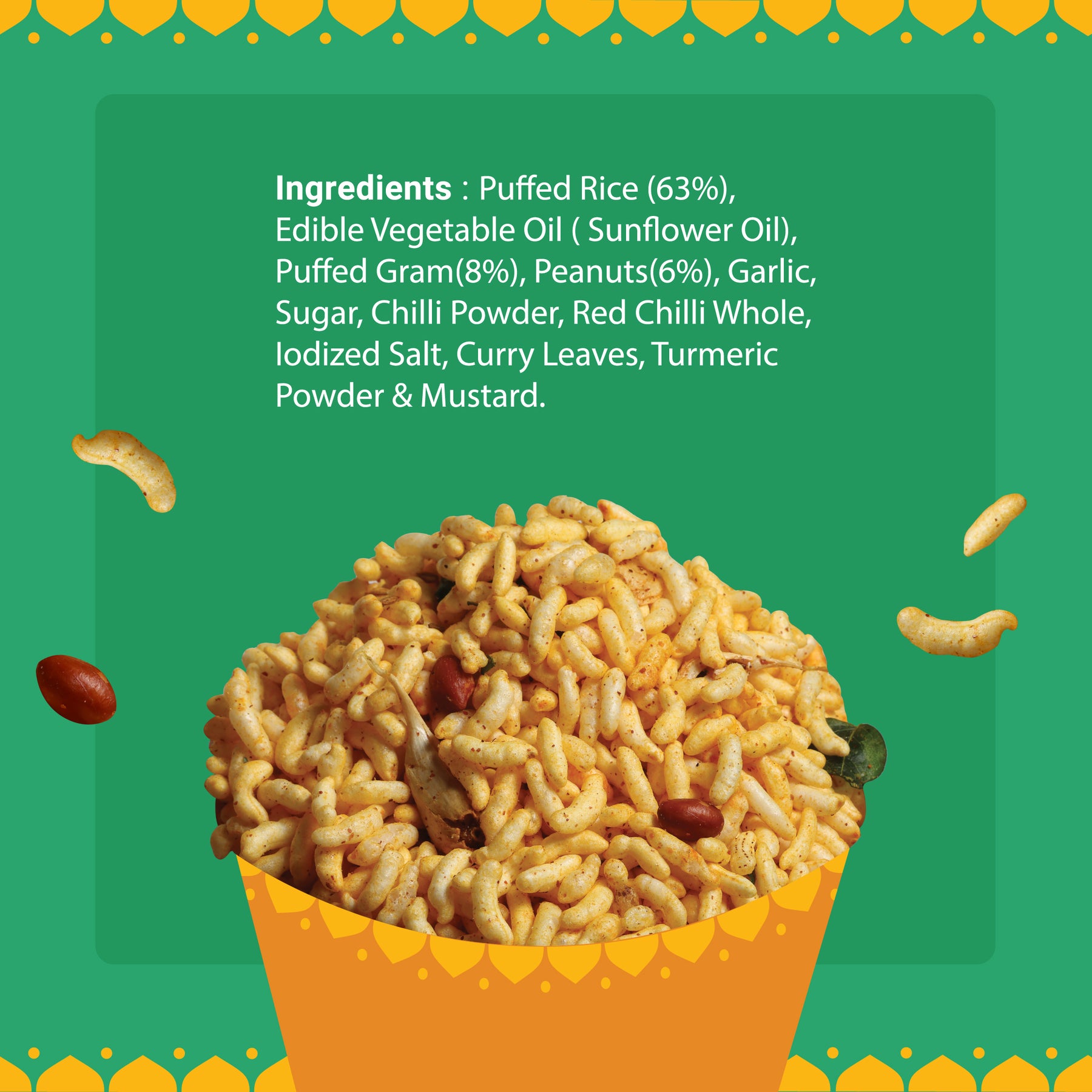 GO DESi - Street Snacks Combo | Kolkata Jhalmuri, Bombay Bhel & Garlic Masala Murmura | Pack of 3 | No Palm Oil | Indian Snacks | Street Food