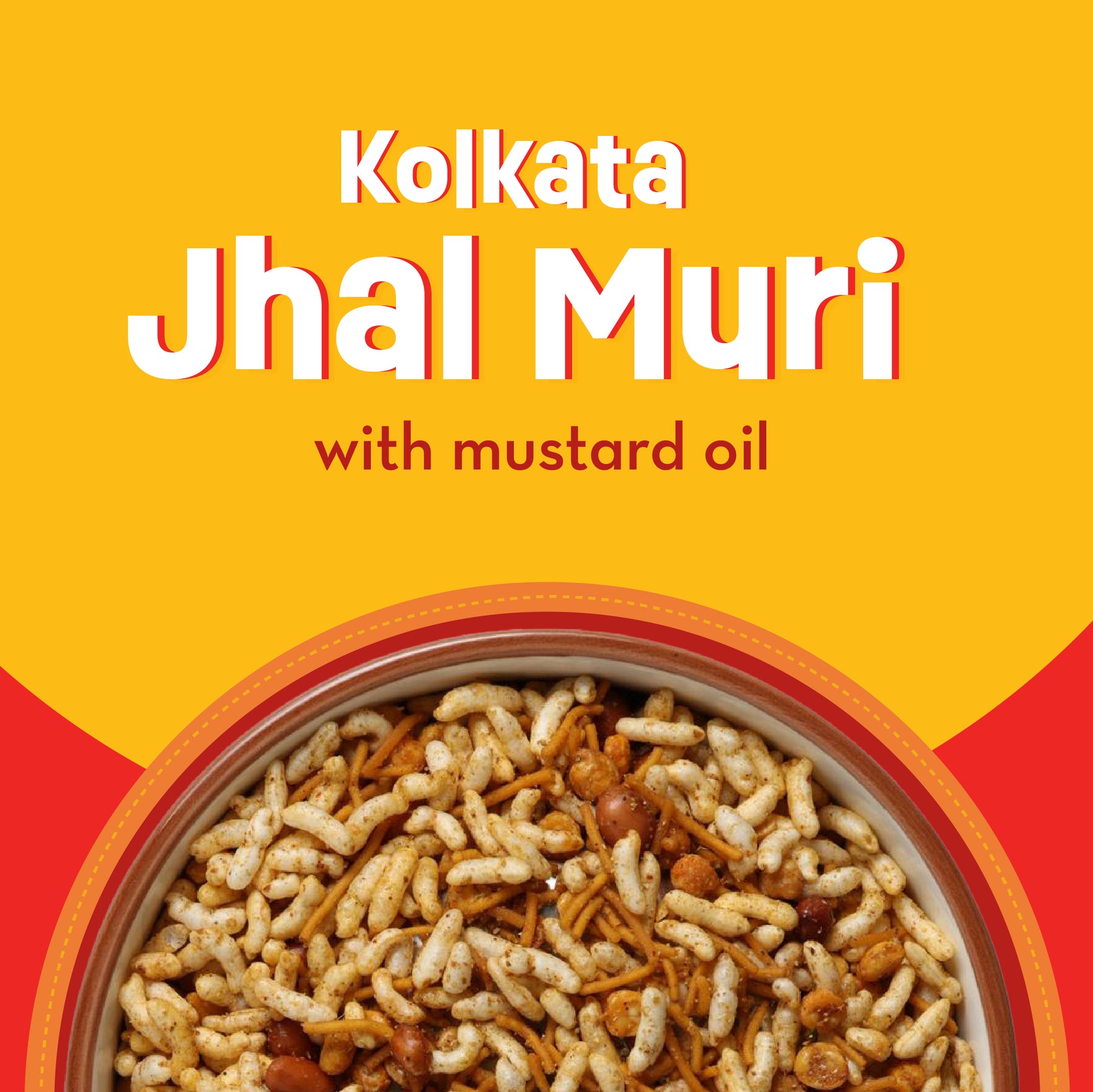 GO DESi - Kolkata Jhal Muri |  Pack of 3 | Jhalmuri | No Palm Oil | Indian Snacks | Street Food | 100 gms