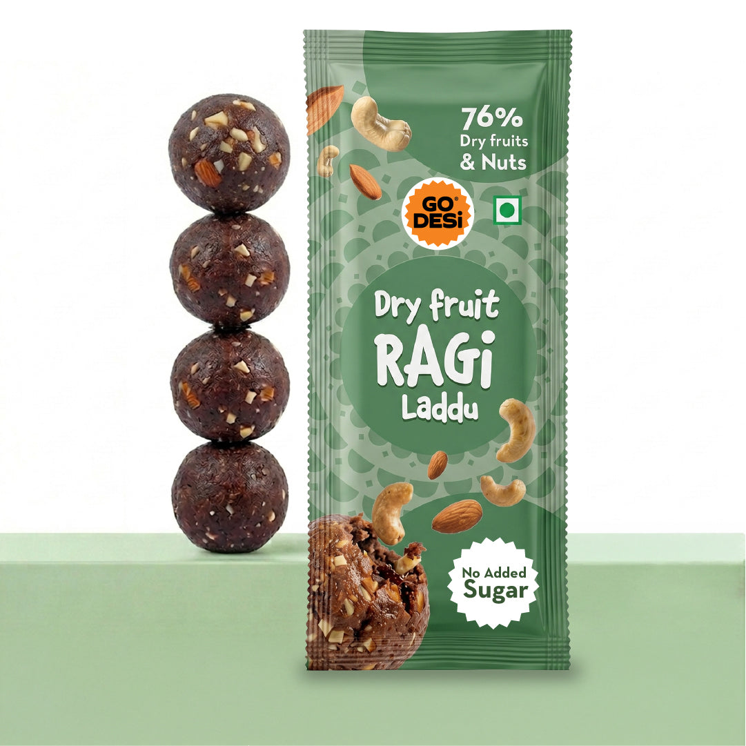Dry Fruit Ragi Laddu | 76% Dry Fruit and Nuts