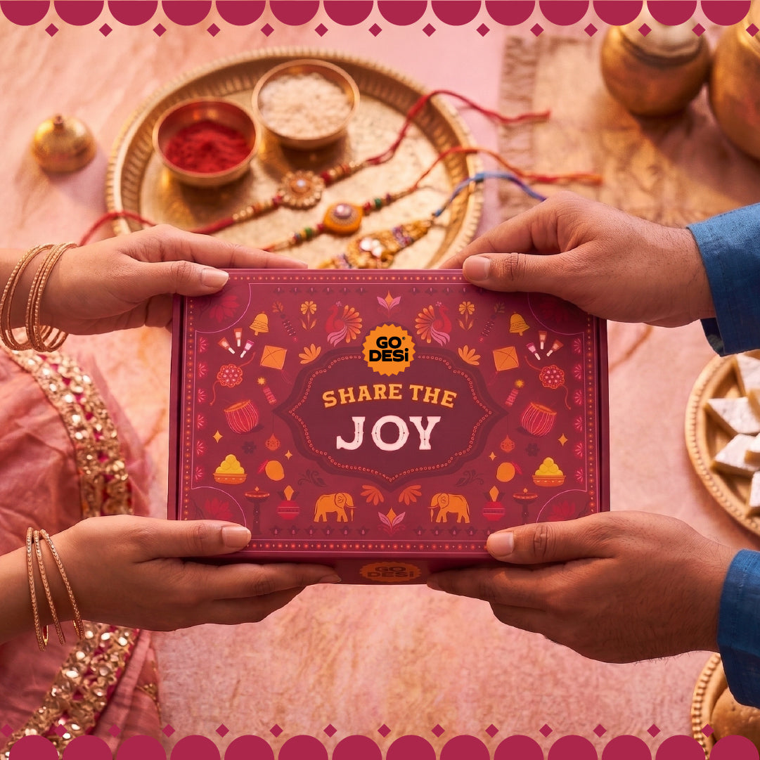 Share the Joy Gift Box | Evil Eye Stone Rakhi by Japam | 12 Value Items