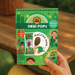 GO DESi Popz - Kaccha Aam Popz | Raw Mango & Jaggery Candy | Raw Mango Toffee | Lollipop | Digestive Candy | Indian Snacks | 8 Pieces