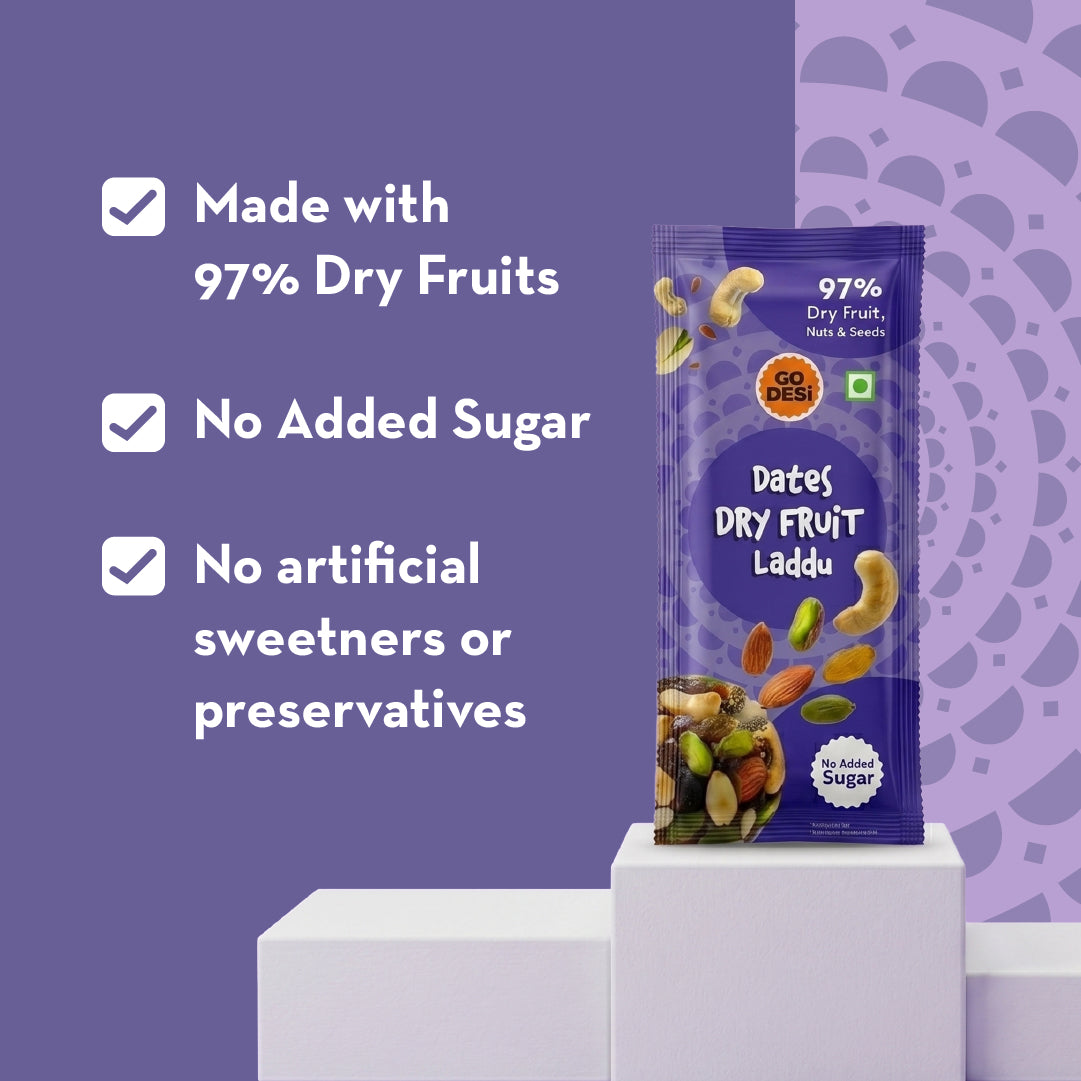 Dates Dry Fruit Laddu | 97% Nuts and Seeds