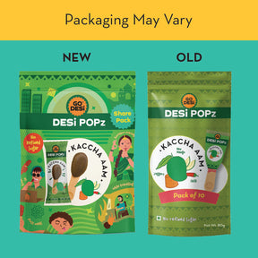 GO DESi Popz - Kaccha Aam Popz | Raw Mango & Jaggery Candy | Raw Mango Toffee | Lollipop | Digestive Candy | Indian Snacks | 8 Pieces