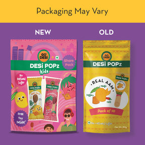 GO DESi Popz - Kids Popz | Strawberry and Real Aam Popz | Strawberry Toffee | Lollipop | Digestive Candy | Indian Snacks | 8 Pieces