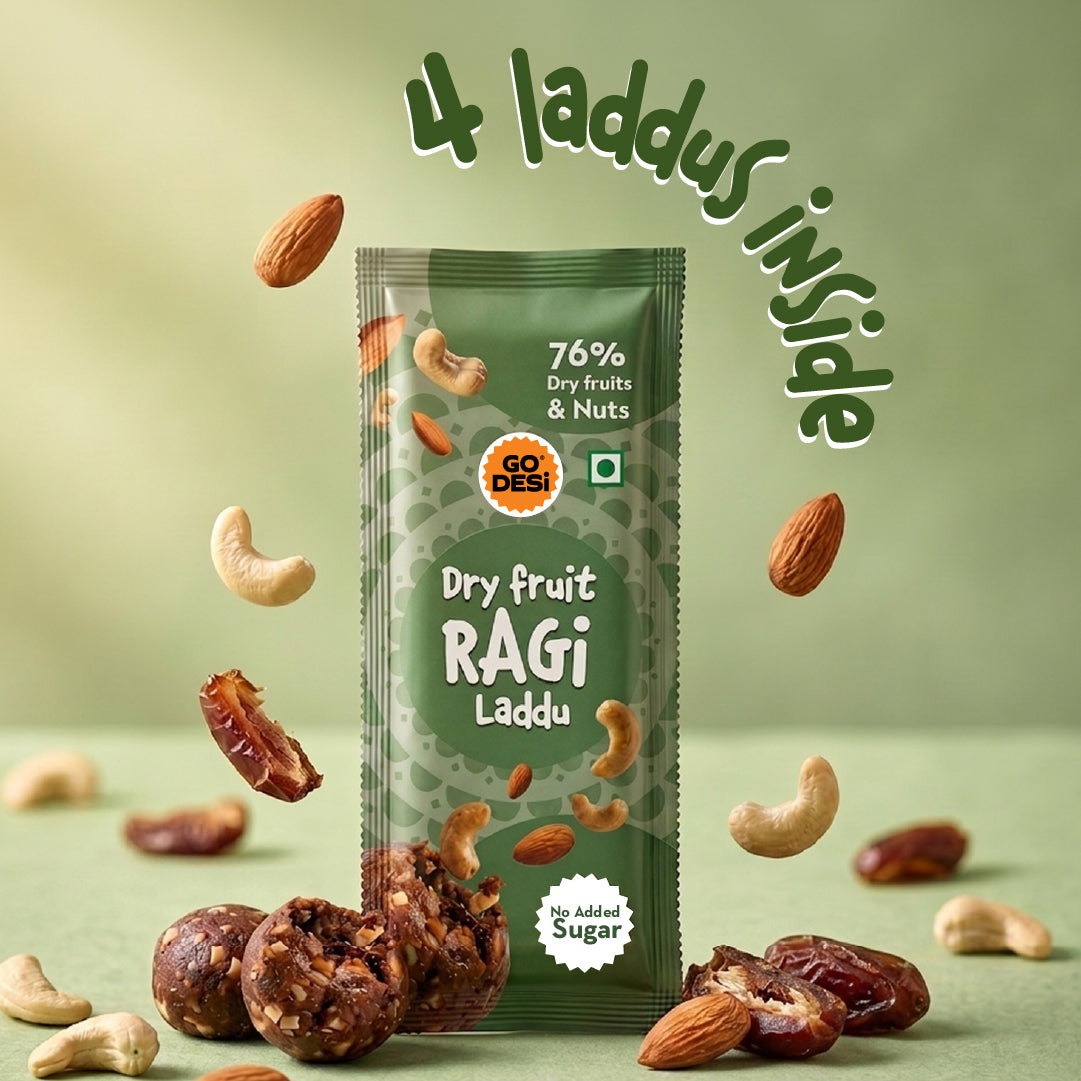 Dry Fruit Ragi Laddu | 76% Dry Fruit and Nuts