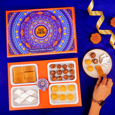 Assorted Meetha Gift Hamper | Indian Mithais | Diwali Besan Laddoo, Kaju Katli, Dry Fruit Laddoo, Mysore Pak - 400g