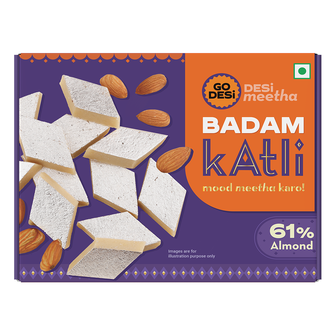 Premium Badam Katli | DESi Meetha | Rich Indian Mithai | Classic Sweets - Pack of 2 x 200g