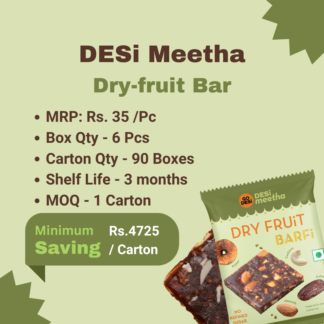 Dry Fruit Barfi Carton - 90 Boxes / Carton