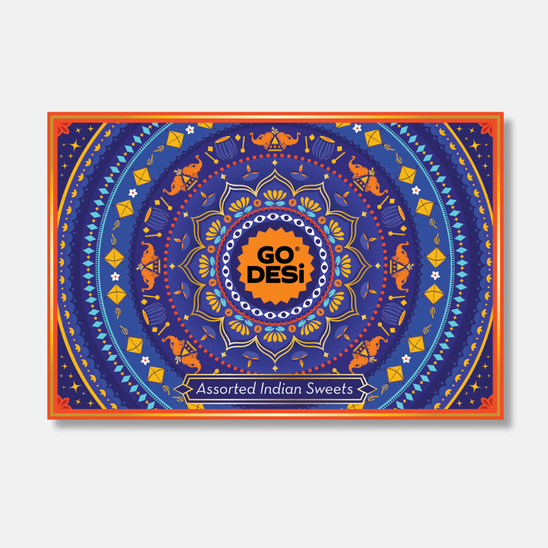 GO DESi - Assorted Meetha Diwali Gift Box | Diwali Diya | Kaju Katli | Besan Laddoo | Mysore Pak | Badam Coconut Barfi