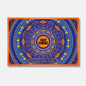 GO DESi - Assorted Meetha Diwali Gift Box | Diwali Diya | Kaju Katli | Besan Laddoo | Mysore Pak | Badam Coconut Barfi